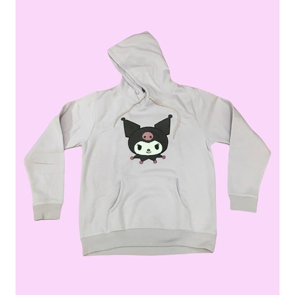 Kuromi Sanrio Light Lavender Hoodie soft long sleeve kangaroo pocket drawstring